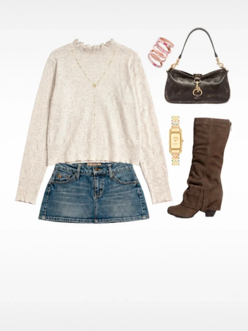 J. Crew Cream Ruffle Neck Lightweight Sweater
